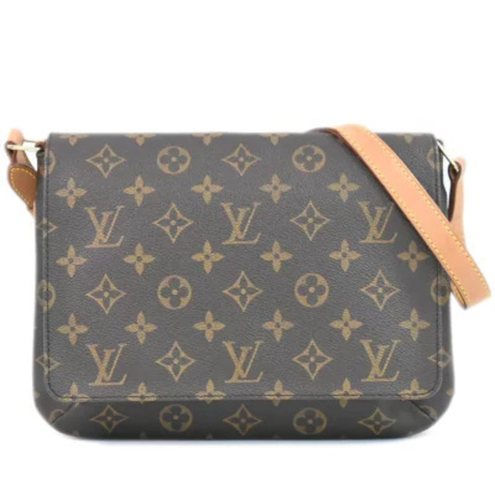 Louis Vuitton LV Musette Tango Monogram Shoulder Bag Canvas Leather Brown